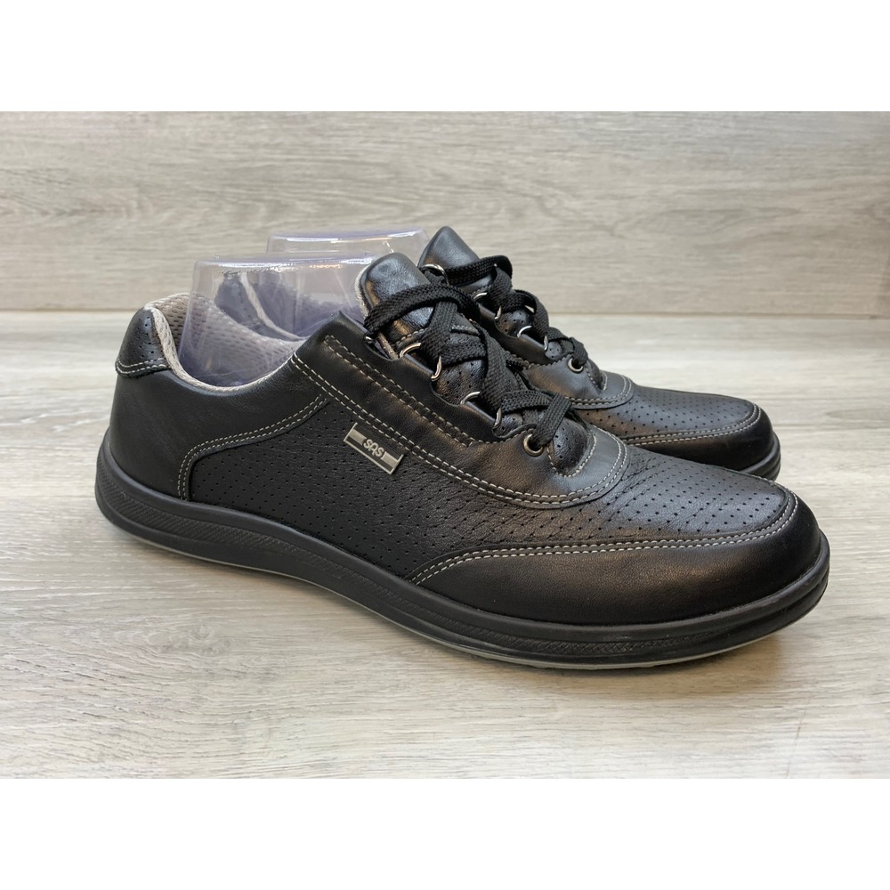 SAS Journey Mesh Women's Walking Shoes Black Leather Sneakers 9 M Made in USA